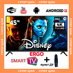 Телевізор плаский Ergo 45" Smart-TV/Full HD/DVB-T2/USB (1920×1080) Android 13.0 + пульт ДУ