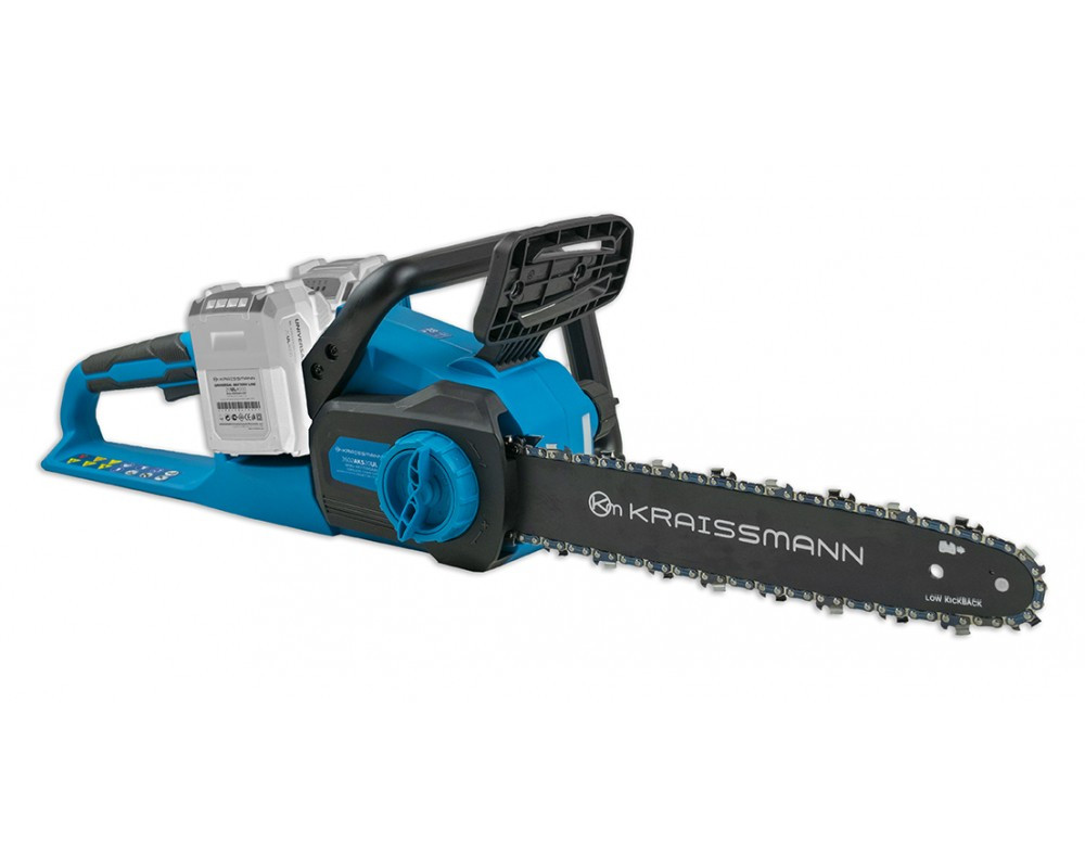 Акумуляторна ланцюгова пила KRAISSMANN 3502 AKS-BL 20UL (2 акумулятора 4000 мАч та подвійний зарядний пристрій), фото 1