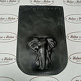 Клапан для міні сумочки 12*18. "Слон". Колір Графіт, фото 3
