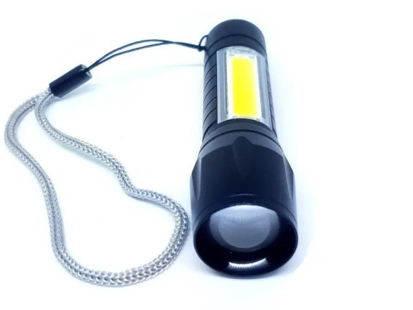 Ліхтарик кишеньковий Bailong BL-535 ХРЕ+COB із вбудованим акумулятором Чорний, фото 1