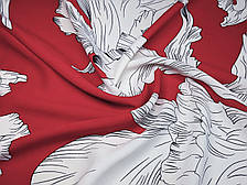 Американський креп малюнок великий орнамент, червоний