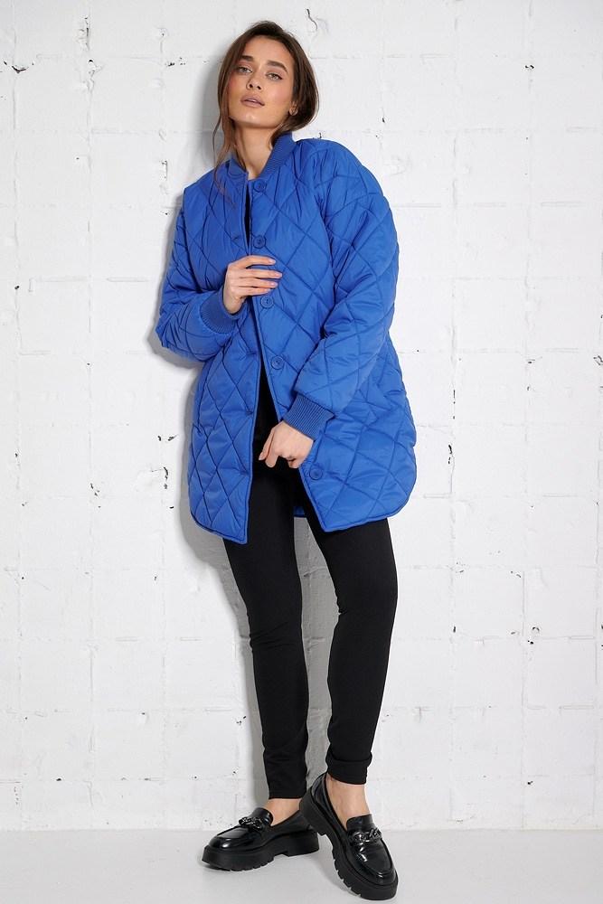 Жіноча демісезонна стьобана куртка з манжетами на рукавах, фото 1