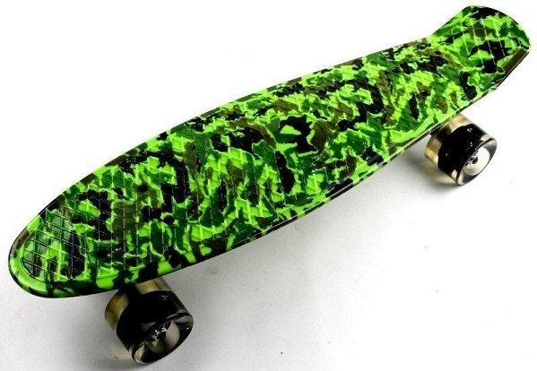 Пені Борд Penny Board 22,5" Military Військовий (Світяться колеса), фото 1