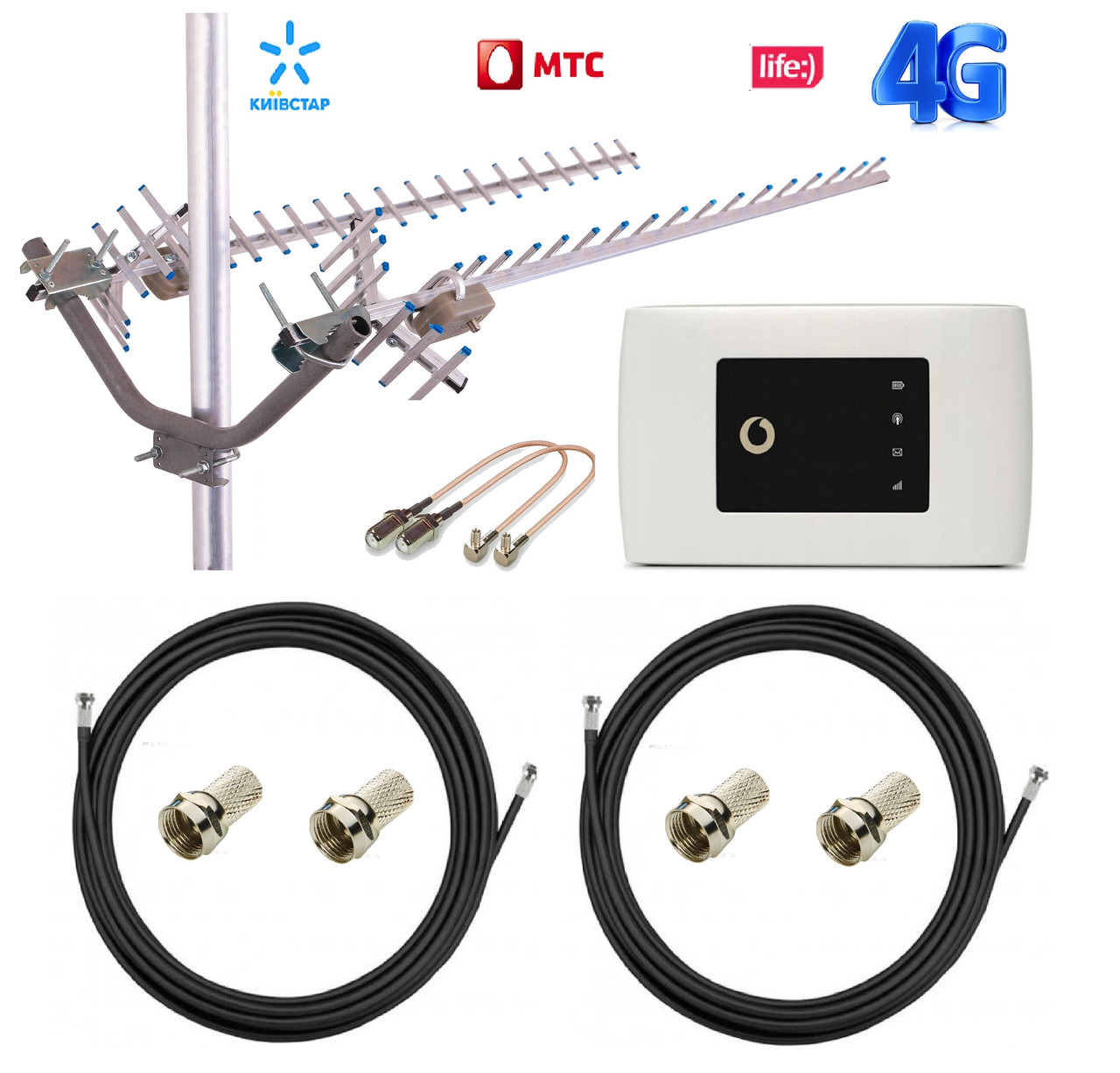 4G Комплект для інтернету Модем ZTE MF920U Black з комплексом антен MIМО 2*17 дБ ENERGY, фото 1