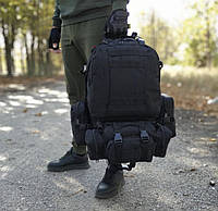 Рюкзак тактический 50л-55 литров черный/ койот ЗСУ рюкзак с подсумками походный армейский штурмовой рюкзак