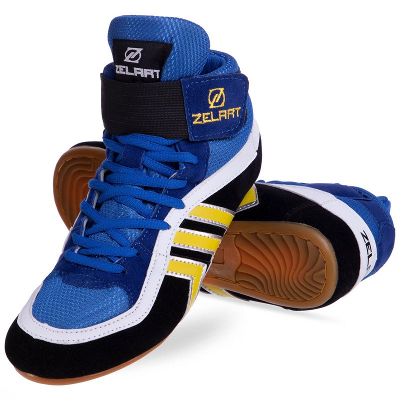 Взуття для боротьби та боксу борцовки замшеві ZELART р-р33-44, сині