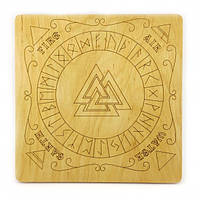 Рунический алтарь из дерева на английском языке (26х26х0,8 см)