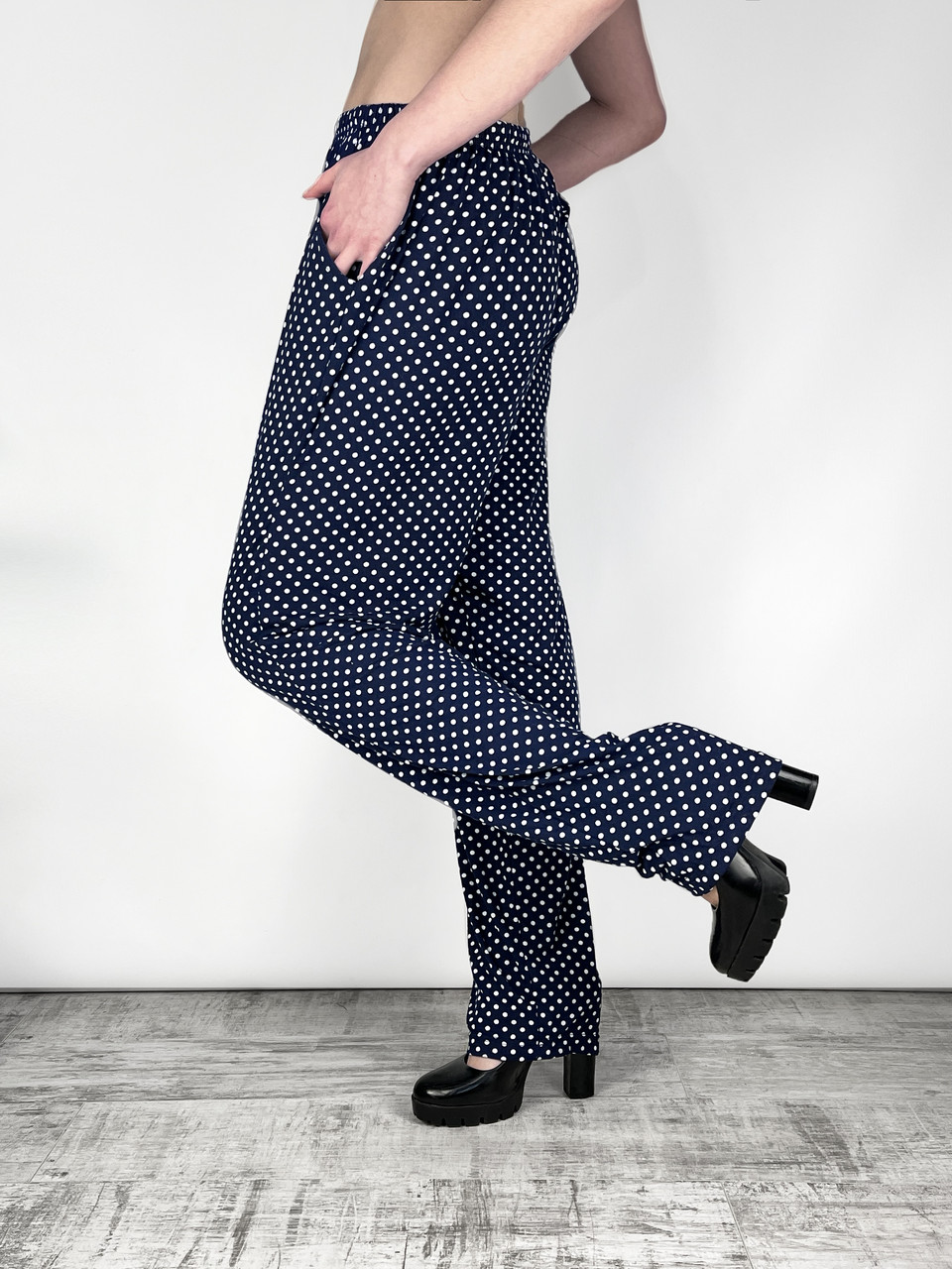 Штани жіночі літні з квітковим візерунком у великих розмірах Штани штапель — літо (Угорщина)