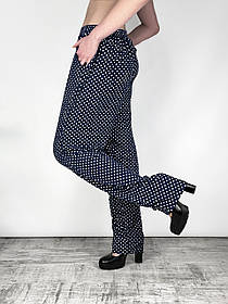 Штани жіночі літні з квітковим візерунком у великих розмірах Штани штапель — літо (Угорщина)