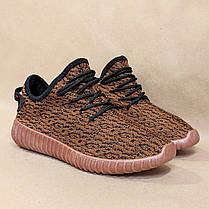Кросівки Yeezy Boost Brown / Black літні унісекс текстиль, фото 5