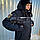 Куртка жіноча тактична зимова Хантер Софтшелл фліс Поліція чорна, фото 6