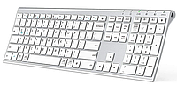 Клавиатура Bluetooth, беспроводная клавиатура iClever DK03 Ультратонкая полноразмерная клавиатура для Mac, iPa