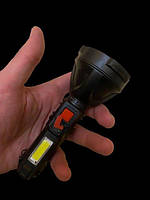 Потужний ручний акумуляторний світлодіодний ліхтар лампа BL-830 USB Charging flashlight, фото 4