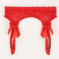 Прозорий пояс для панчіх із підв'язками червоного кольору