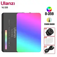 Лампа для видеосъемки Ulanzi VL120 RGB 3100 мАч светодиодная 2500K-9000K накамерный свет VL120 RGB light