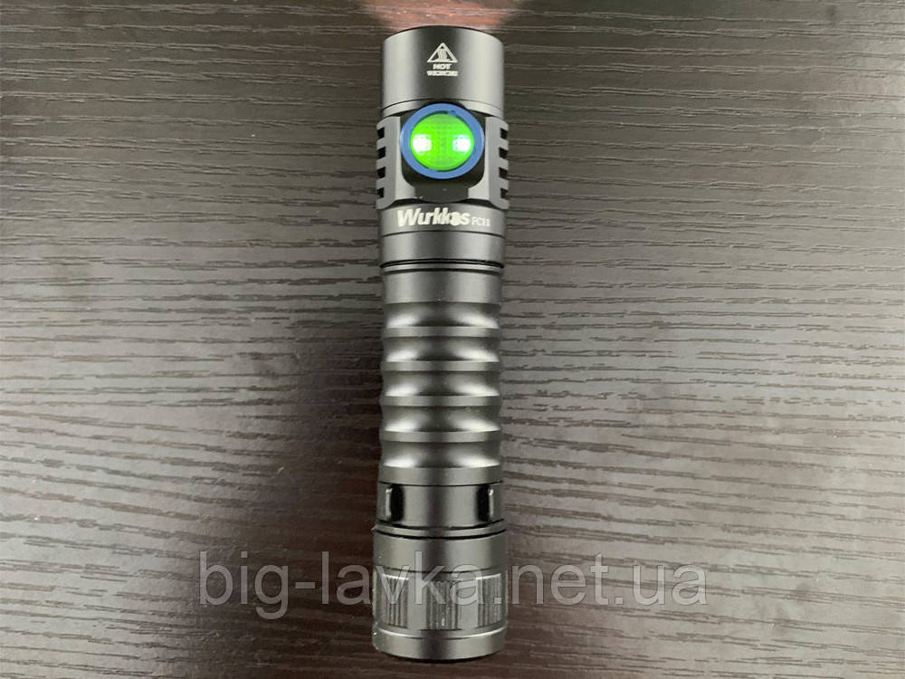 Ліхтар Wurkkos FC11 з магнітом та акумулятором на 3000mAh 1300LM 5000K 18650 USB Type-C 5000K + 18650 3000 mAh Зелений