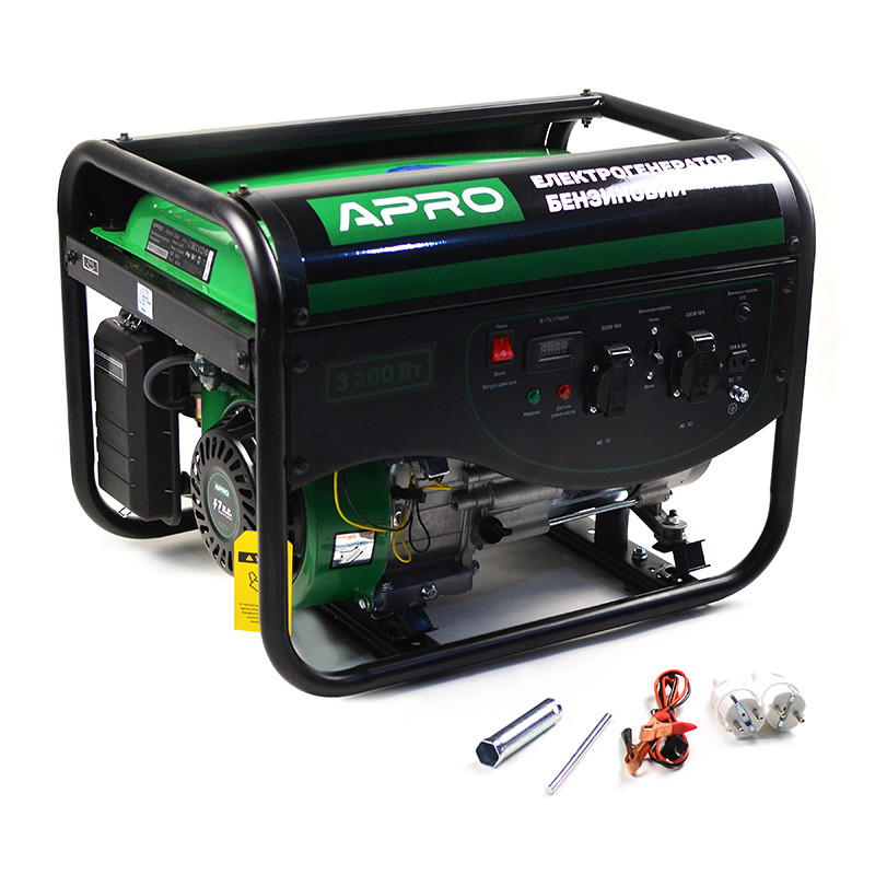 Генератор бензиновий 4-х тактний 3.2 кВт ручний запуск APRO, фото 1