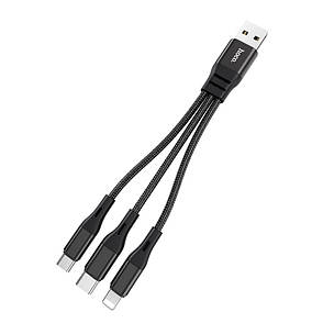 Кабель для зарядки телефона/ смартфона 3в1 Hoco X47 USB-Micro+Lightning+Type-C 0.25 м Чорний (X47B), фото 3