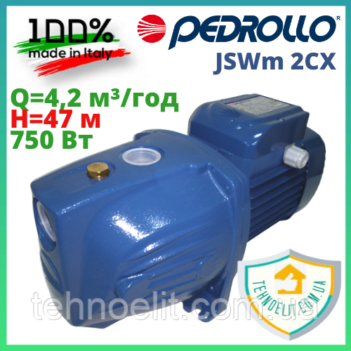 Итальянский бытовой поверхностный напорный водяной насос для дома для подачи воды в дом Pedrollo JSWm 2СX - фото 1 - id-p649467547