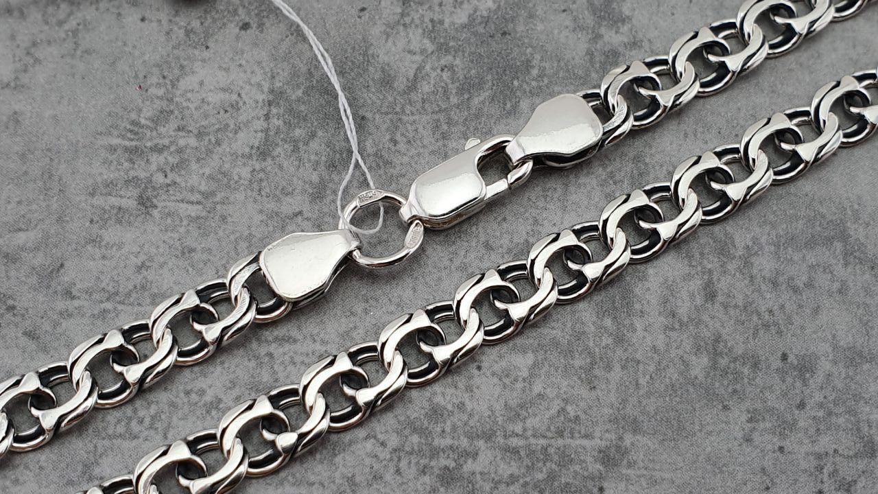 Хіт! срібний ланцюжок бісмарк. Ланцюг срібло ширина 5 мм. 50 см, фото 1