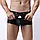 Чорні чоловічі шорти латексні, труси на кнопках, фото 4