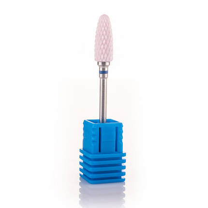 Фреза керамічна Nail Drill для зняття гель-лаку (Кукурудза) - 610 362 рожева (синя насічка), фото 3
