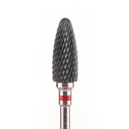 Фреза керамічна Nail Drill для зняття гель-лаку (Кукурудза) — 641 0 701 чорна (червона насічка), фото 1