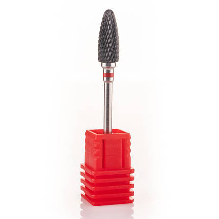 Фреза керамічна Nail Drill для зняття гель-лаку (Кукурудза) — 641 0 701 чорна (червона насічка), фото 3