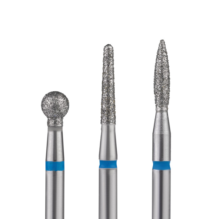 Стартовий набір фрез Nail Drill Set-1 Blue для щільної кутикули (3 фрези, середня абразивність)