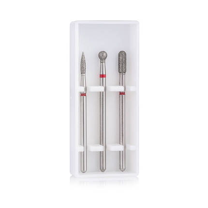 Стартовий набір фрез Nail Drill Set-2 Red для тонкої кутикули (3 фрези, м'яка абразивність), фото 3