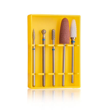 Стартовий набір фрез Nail Drill для щільної кутикули SET-5B BLUE (5 фрези, середня абразивність), фото 2