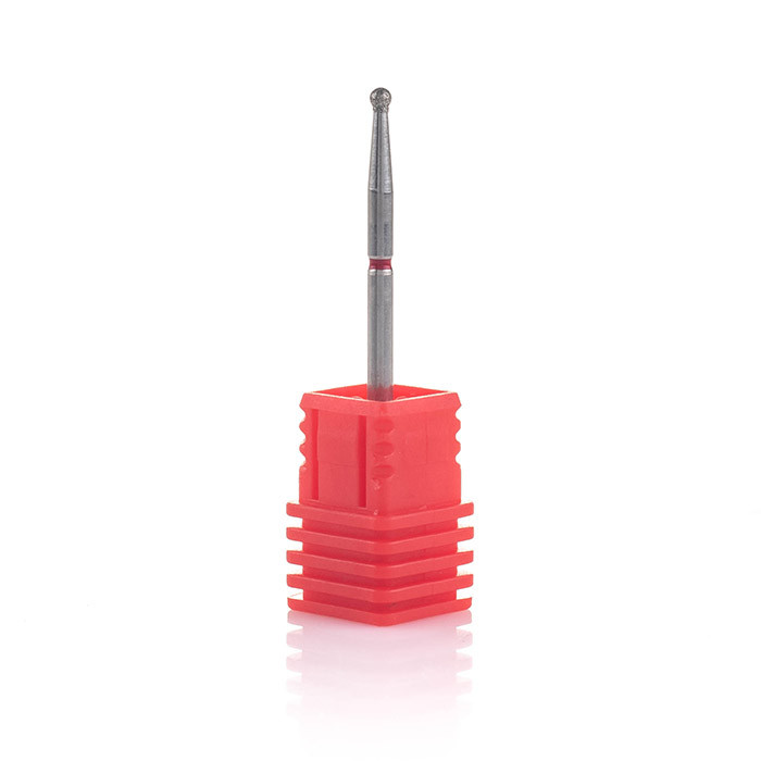 Фреза алмазна Nail Drill для обробки кутикули "Кулька" - 001 018R діаметр 1.8 мм (червона насічка)