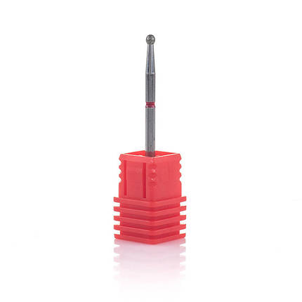 Фреза алмазна Nail Drill для обробки кутикули "Кулька" - 001 023R діаметр 2.3 мм ( червона насічка), фото 1