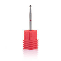 Фреза алмазная Nail Drill для обработки кутикулы "Шарик" - 001 021R диаметр 2.1 мм (красная насечка)