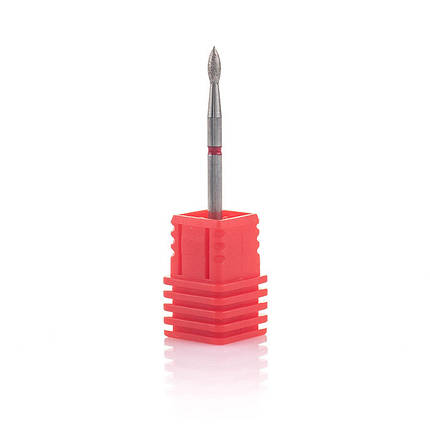 Фреза алмазна Nail Drill для обробки кутикули "Нирка" - 257 023R діаметр 2,3 мм (червона насічка), фото 1