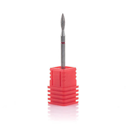 Фреза алмазна Nail Drill для обробки кутикули "Полум'я" - 243 023R діаметр 2.3 мм (червона насічка), фото 1