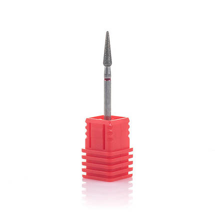 Фреза алмазна Nail Drill для кутикули "Нирка закруглена" - 266 030R діаметр 3 мм (червона насічка), фото 1