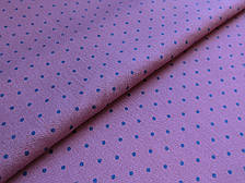 Джинс тенсел малюнок синій горошок 3 мм, яскраво рожевий