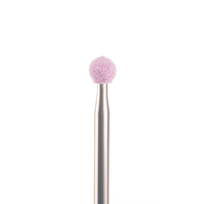 Фреза корундова Nail Drill для манікюру і педикюру (Кулька) 45-12, діаметр 4 мм, рожева