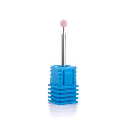 Фреза корундова Nail Drill для манікюру і педикюру (Кулька) 45-12, діаметр 4 мм, рожева, фото 3