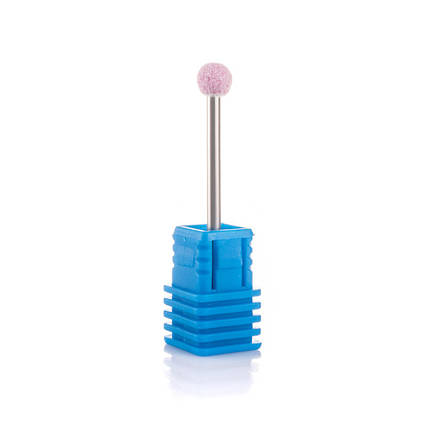 Фреза корундова Nail Drill для манікюру і педикюру (Кулька) 45-14, діаметр 7 мм, рожева, фото 3