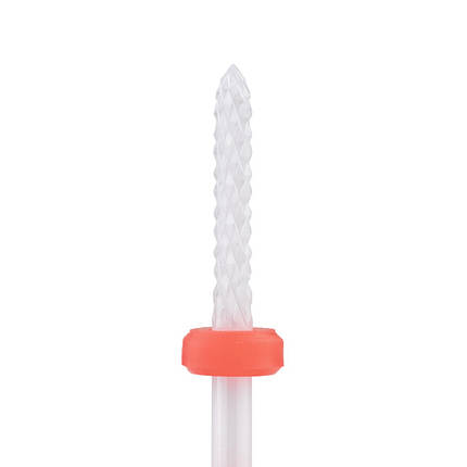 Фреза керамічна Nail Drill "Голка"- 600 035 біла (червона насічка), фото 1