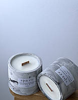 Парфумована свічка зі 100% соєвого воску Alpian mint (Альпійська м’ята) в гіпсовому кашпо