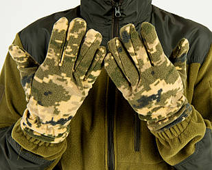 Рукавички зимові чоловічі утеплені флісові, колір піксель