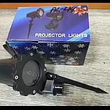 Декоративний вологостійкий новорічний LED-проєктор LED White Snowflake Projector, фото 3