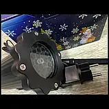 Декоративний вологостійкий новорічний LED-проєктор LED White Snowflake Projector, фото 4