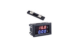 Вольтметр-амперметр 50 А 100 В червоно-синій