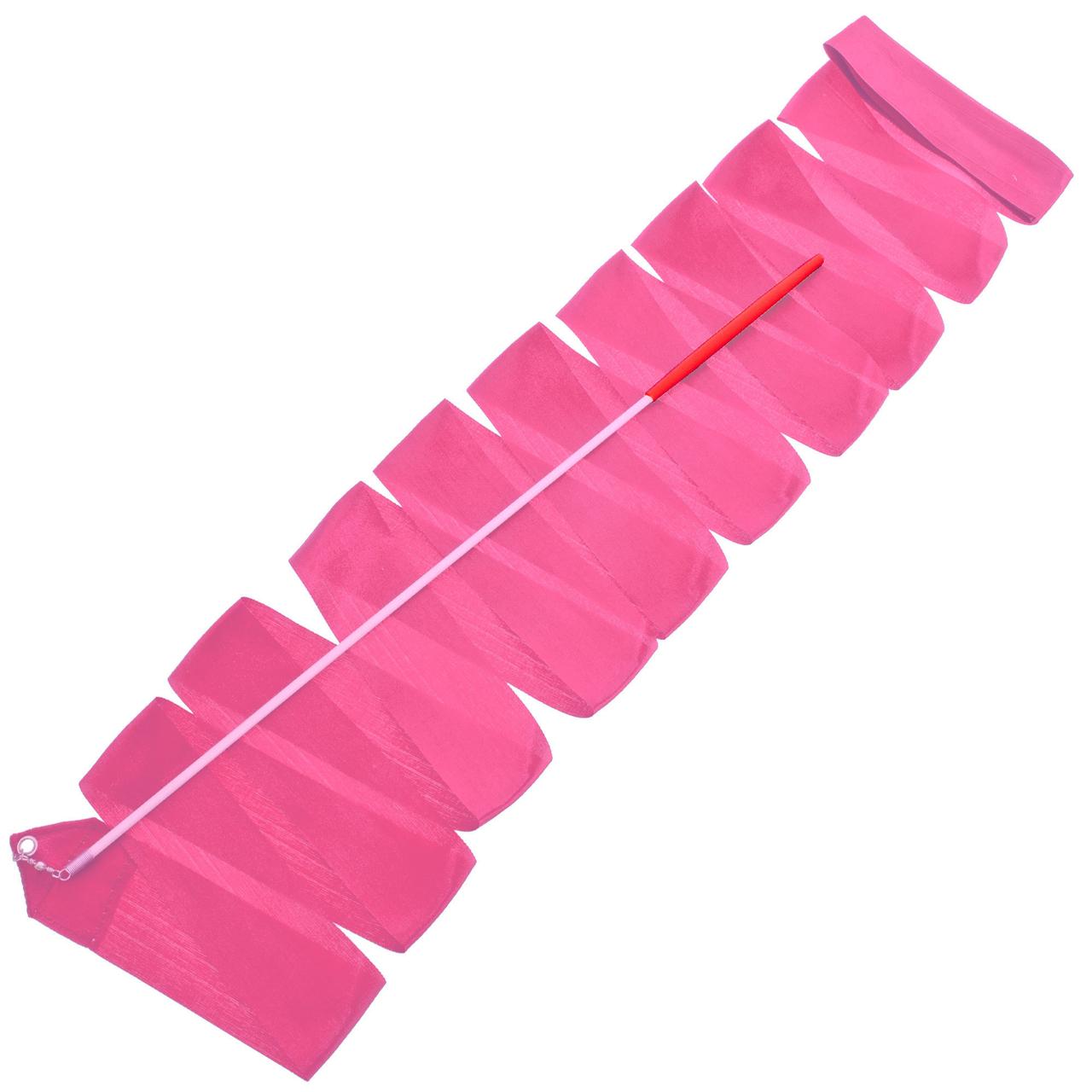 Стрічка для художньої гімнастики з паличкою Zelart 7152 довжина 4 м Pink, фото 1