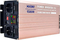 Преобразователь напряжения инвертор XWJNE 12V в 220v-230v 1500W чистый синус с дисплеем и USB пультом