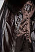 Шкіряна куртка VK з коміром з хутра коричнева (Арт. M202-2), фото 6